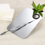 Stainless Steel Makeup Mixing Palette With Spatula