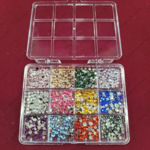 Nail Art Diamond Shape Colourful Stone - Set Of 12