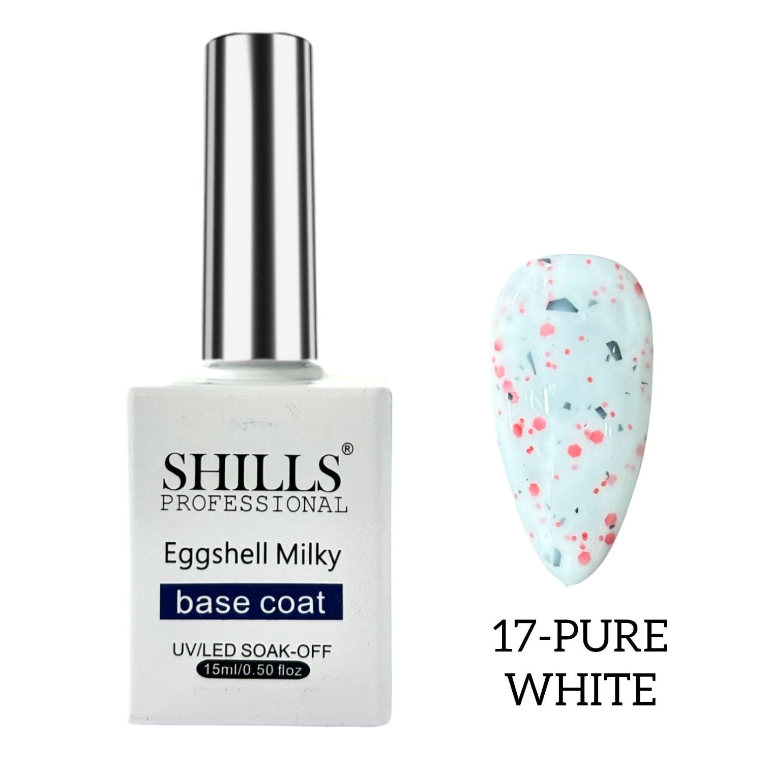 Shills Professional Eggshell Milky Base Coat -17 Pure White