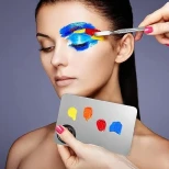 Stainless Steel Makeup Mixing Palette With Spatula