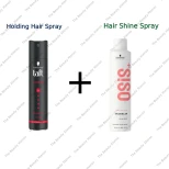 Schwarzkopf Taft Power 5 Black And Osis Shine Hair Spray Combo