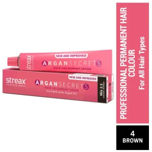 Streax Professional Argan Secrets Hair Colourant Cream - Brown 4