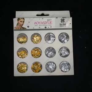 Bolt Bee Nail Foil Paper Golden And Silver 12Pc Set