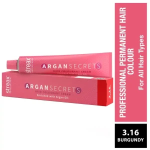 Streax Professional Argan Secrets Hair Colourant Cream - Burgundy 3.16