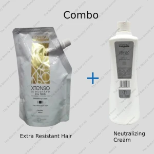 Loreal Professionnel Xtenso Smoothing Cream Extra Resistant Hair And Xtenso Neutralizing Straightening Cream 1000ml Combo