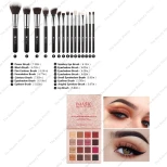 Ducare 15 Pc Pro Makeup Brush Set And IMAGIC PROfessional Sixteen Color Eyeshadow Palette Combo