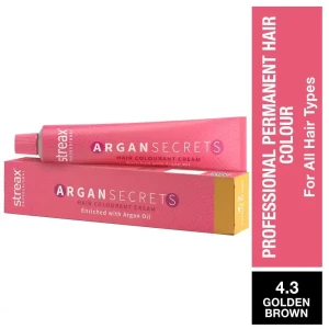 Streax Professional Argan Secrets Hair Colourant Cream - Golden Brown 4.3