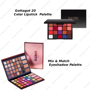 Beauty Glazed Mix & Match Eyeshadow And IMAGIC PROfessional Gottagot 20 Color Lipstick  Palette Combo