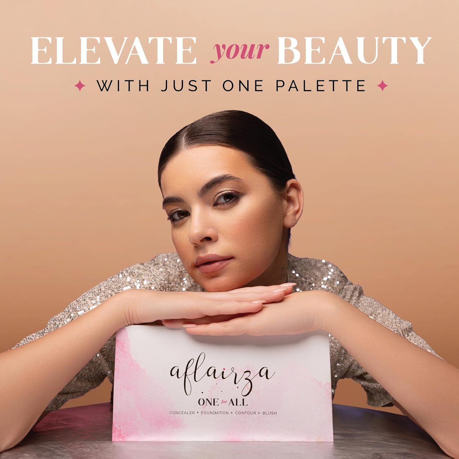 Aflairza One For All Palette - Foundation, Concealer, Blush and Contour - Pink