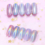Bolt Bee Holographic White Pearl Chrome Nail Powder Set