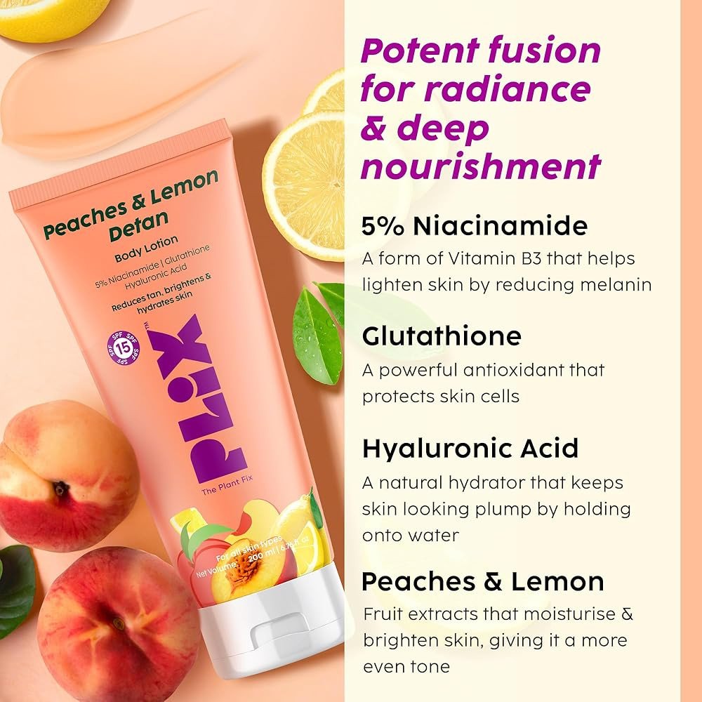 Plix Peaches & Lemon Detan Body Lotion SPF-15 200ml