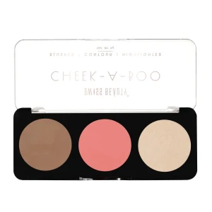 Swiss Beauty Cheek-A-Boo 3-in-1 Blusher , Contour and Highlighter Palette 02