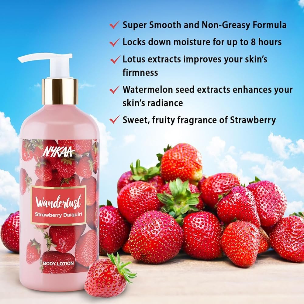 Nykaa Wanderlust Body Lotion - Strawberry Daiquiri