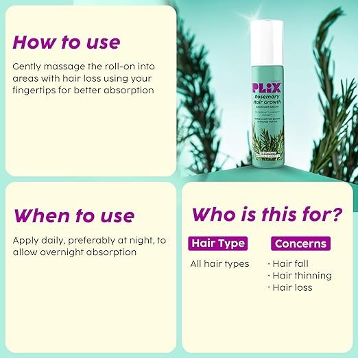 Plix Rosemary Hair Growth Roll On Serum - 10ml