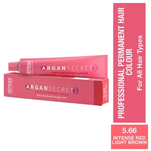 Streax Professional Argan Secrets Hair Colourant Cream - Intense Red Light Brown 5.66